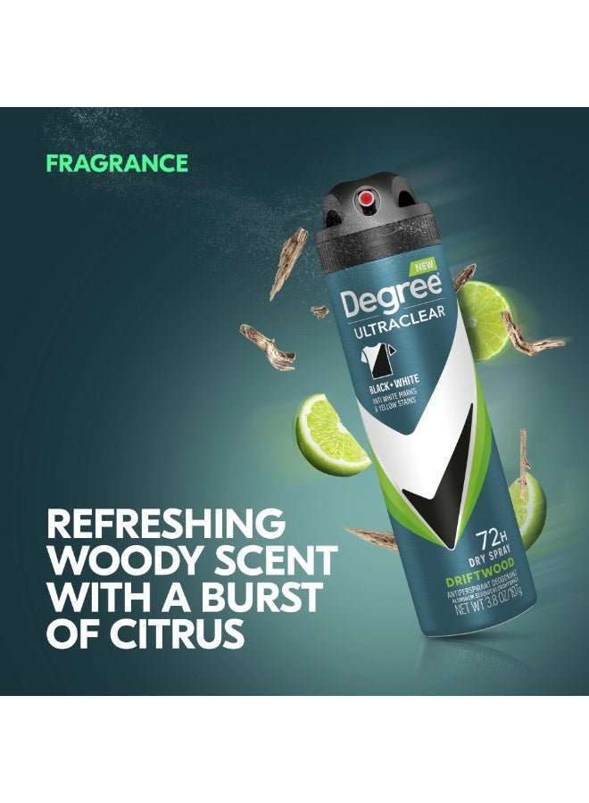 Degree Men Ultra Clear Black & White Antiperspirant Deodorant Dry Spray – Driftwood (107 g) - Image 4